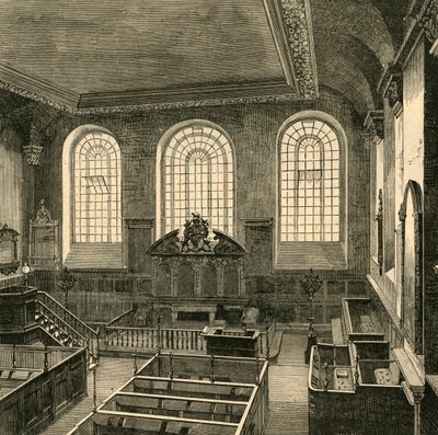 Interiér St. Michaels, Wood Street, 1876, 1897. od Unbekannt