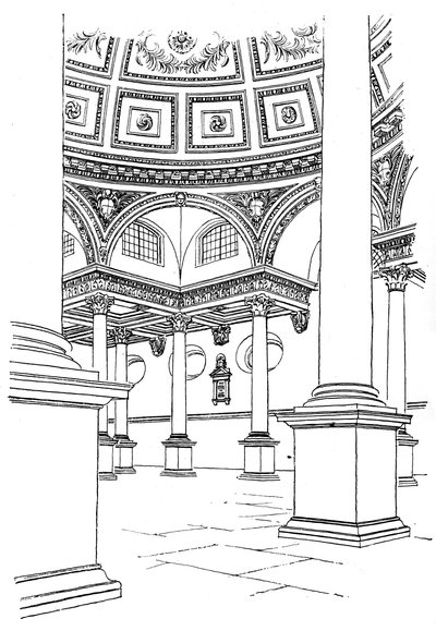 Interiér St Stephens Church, Walbrook, City of London, 1893 od Unbekannt