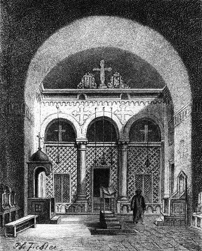 Interiér kostela, Egypt, 1881 od Unbekannt
