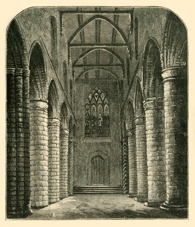Interiér Abbey Nave, Looking West, 1898. od Unbekannt
