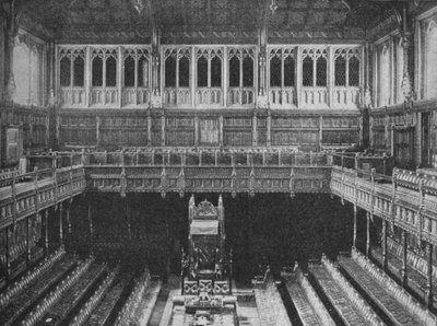 Interiér Dolní sněmovny, Westminster, při pohledu na Speakers Chair, 1909 od Unbekannt
