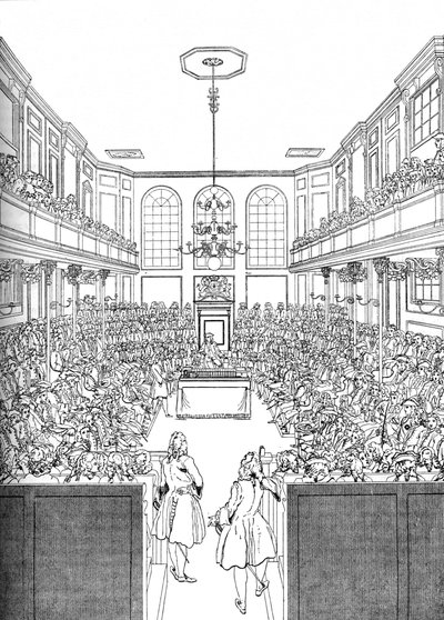Interiér Dolní sněmovny v roce 1742 1905 od Unbekannt