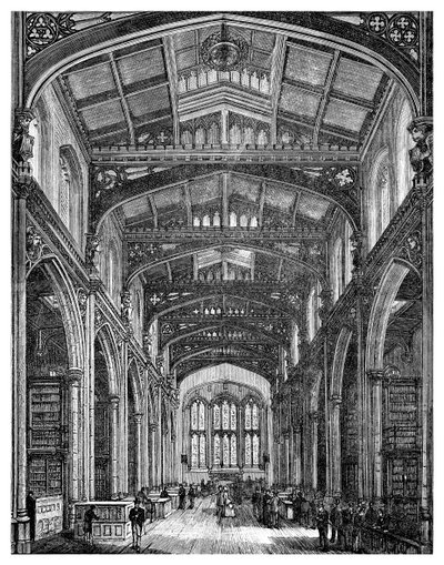Interiér knihovny, Guildhall, City of London, 1886 od Unbekannt