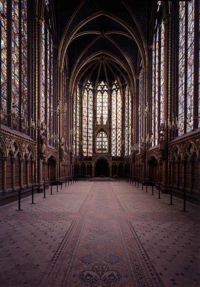 Interiér Sainte Chapelle (horní kaple) v Paříži. Gotické umění 13. století. od Unbekannt