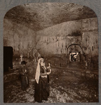 Interiér hrobek králů na cestě do Nábulusu, c1900 od Unbekannt