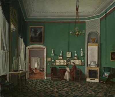 Interiér s Enfilade, 30. léta 19. století od Unbekannt
