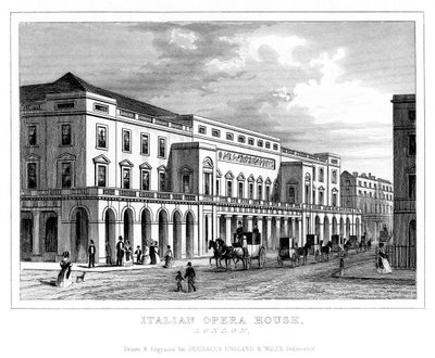 Italská opera, Haymarket, Westminster, Londýn, konec 18. – začátek 19. století od Unbekannt