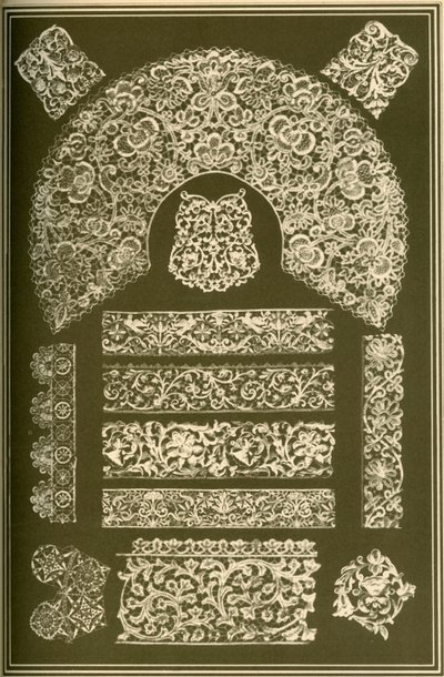 Italian Renaissance lace, 1898.    1204613   cs       czech Successfully Translated  Original: Vid udsigt over et landskab med store bakkedrag om et engstrøg. Vestfyn? Translat: Vid udsigt over et landskab med store bakkedrag om et engstrøg. Vestfyn? 12713 od Unbekannt