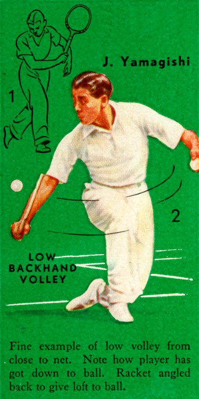 J. Yamagishi – nízký backhandový volej, c1935. od Unbekannt