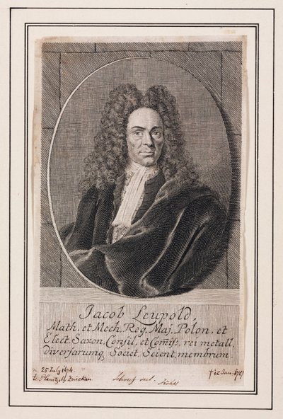 Jacob Leupold, německý fyzik a strojní inženýr, c 1700 od Unbekannt