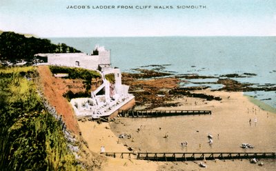Jacobs Ladder, jak je vidět z Cliff Walks, Sidmouth, Devon, počátek 20. století od Unbekannt