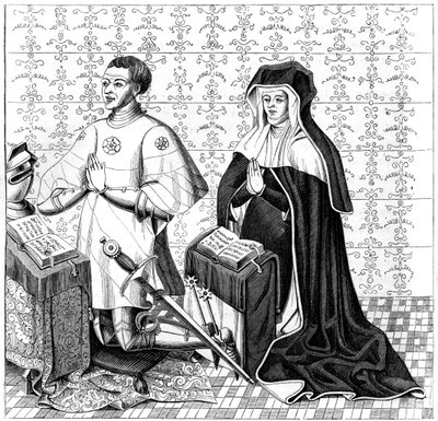 Jean Jouvenel des Ursins, jeho manželka, Michelle de Vitry, modlí, 14. nebo 15. století 1849 od Unbekannt