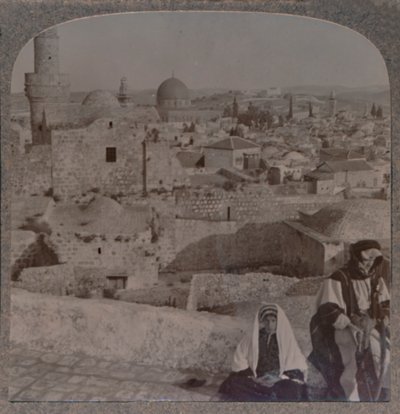 Jeruzalém ze školy nad mešitou, ukazuje věž Antonio, c1900 od Unbekannt