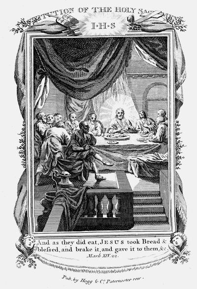 Ježíš a jeho učedníci při Poslední večeři, c1804 od Unbekannt