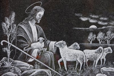 Ježíš dobrý pastýř, Saint-Nicolas de Veroce, Francie od Unbekannt