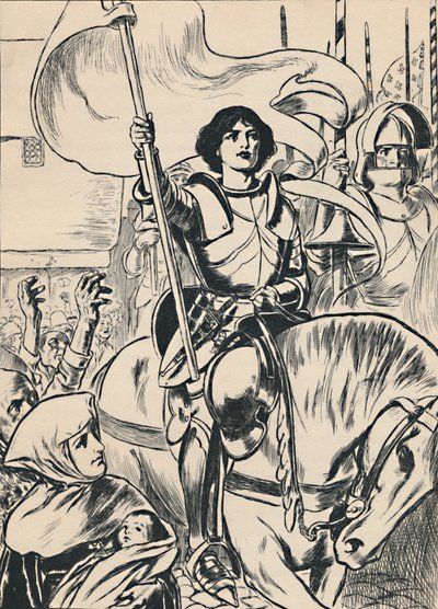 Joan v čele armády, c1907 od Unbekannt