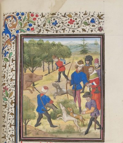 John II Comnenus, byzantský císař na lovu. Miniatura z Historia od Viléma z Tyru, 60. léta 14. století od Unbekannt