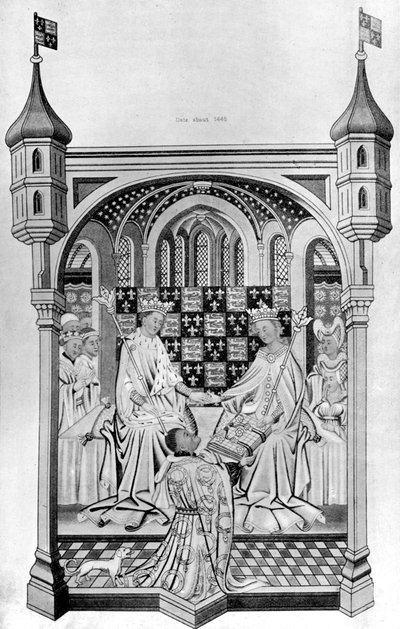 John Talbot, hrabě ze Shrewsbury, představuje knihu Margaret z Anjou, c1445, 1910 od Unbekannt