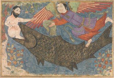 Jonah and the Whale, Folio z Jami al-Tavarikh Compendium of Chronicles, ca. 1400. od Unbekannt