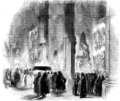 Pohřeb Josepha Addisonse s pochodněmi ve Westminsterském opatství, 1719 c1850 od Unbekannt