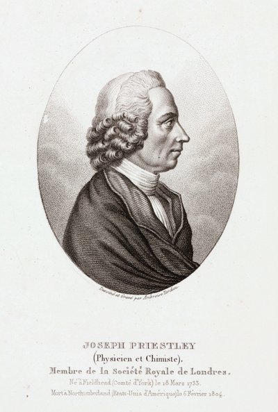 Joseph Priestley , anglicko-americký teolog a chemik, c 1780 od Unbekannt