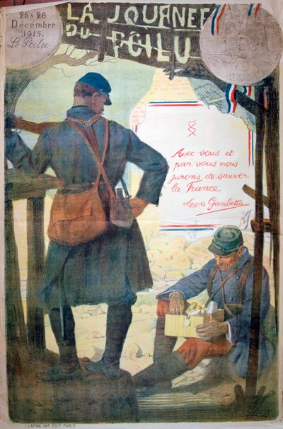 Chlupatý den 25. a 26. prosince 1915, francouzský plakát první světové války, 1915 od Unbekannt