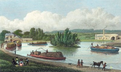 Junction of Regents Canal v Paddington Basin, Londýn, 1828 od Unbekannt