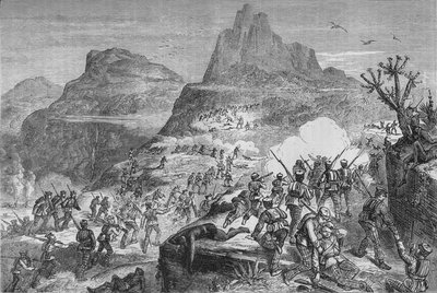 Kaffir War - Attacking a Native Position, c1880 od Unbekannt