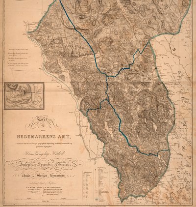 Mapa Hedmark County (vč. Skreya a Helg-Öen) od Unbekannt