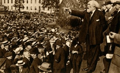 Keir Hardie má projev na Trafalgar Square v Londýně, 2. srpna 1914, 1933. od Unbekannt