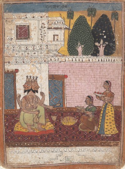 Khambavati Ragini...ze série Dispersed Ragamala Girl of Musical Modes, 1700-1725. od Unbekannt