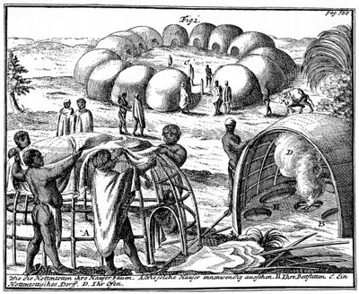Khoikhoi huts and kraal, Jižní Afrika, 1931 od Unbekannt