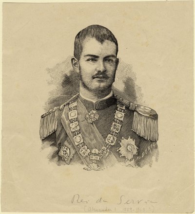 Srbský král Aleksandar 1876-1903, c. 1889 od Unbekannt