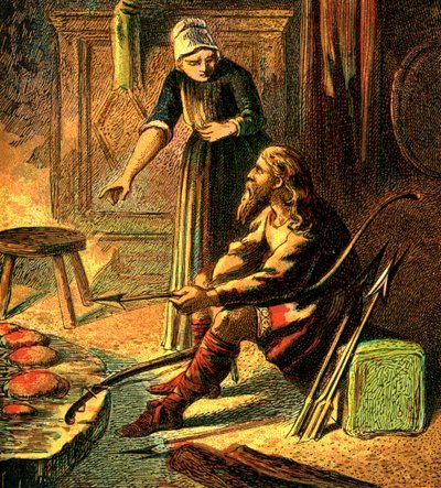 King Alfred And The Cakes, c1850 od Unbekannt