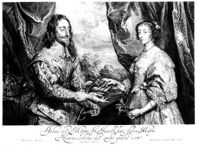 Král Karel I. 1600-1649 a královna Henrietta Maria 1609-1669 od Unbekannt