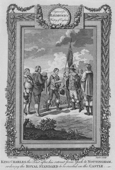 Král Karel První po svém ústupu z Yorku do Nottinghamu, c1787 od Unbekannt