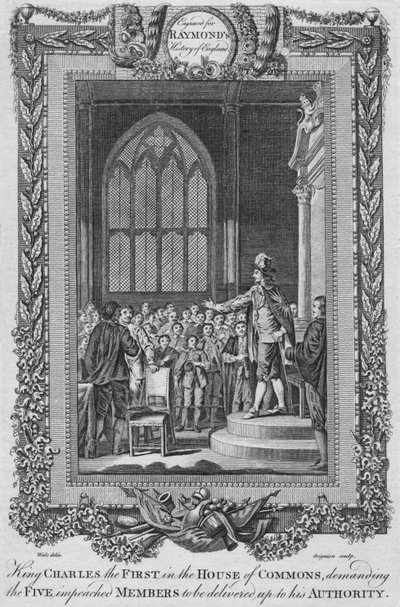Král Karel První v Dolní sněmovně, c1787 od Unbekannt
