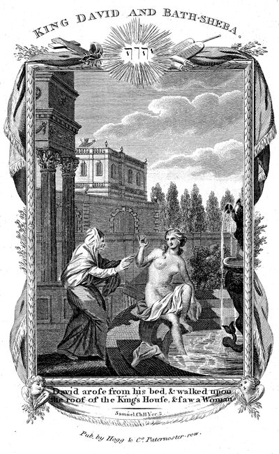 Král David shlíží na Batšebu, c1804 od Unbekannt