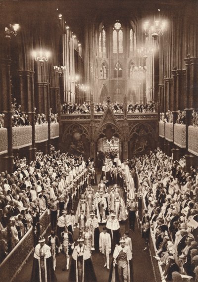 Korunovační průvod krále Jiřího VI., Westminsterské opatství, 1937 od Unbekannt
