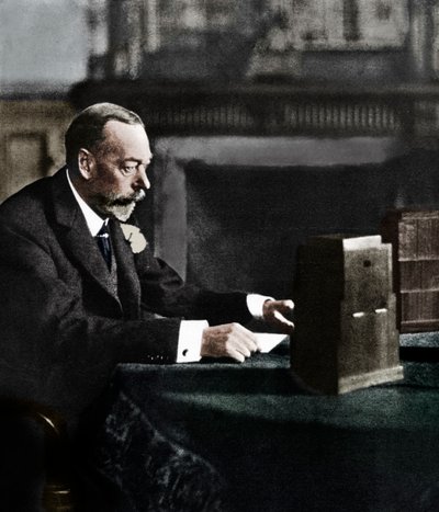Král Jiří V. vysílal do impéria na Štědrý den, Sandringham, 1935 od Unbekannt