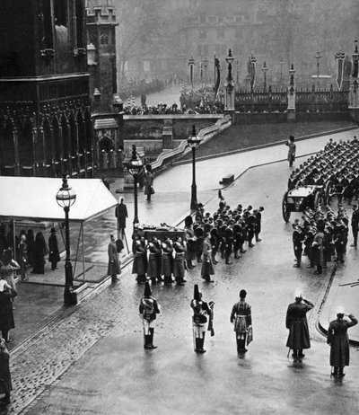 Pohřební průvod King George Vs se tvoří ve Westminster Hall, Londýn, 1936 od Unbekannt