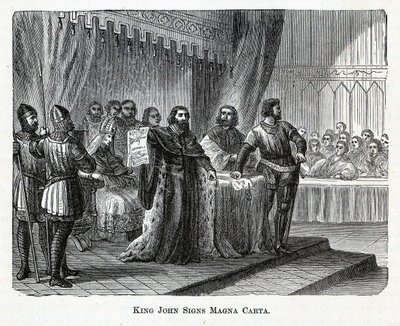 Král John podepisuje Magna Carta, 1882 od Unbekannt