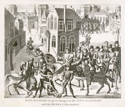 Král Richard II. tváří v tvář rebelům, rolnické povstání, Londýn, 1381 19. stol. od Unbekannt