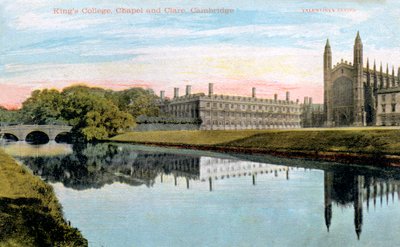 Kings College, Kings College Chapel a Clare College, Cambridge, počátek 20. století od Unbekannt