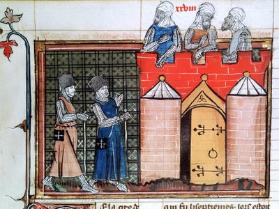 Templáři před Jeruzalémem, c1099, 14. století od Unbekannt