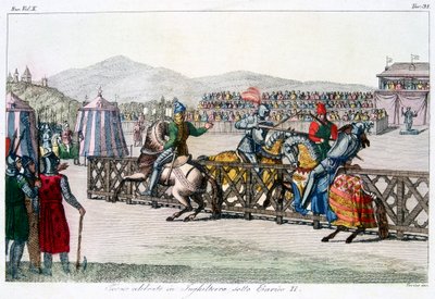 Rytíři na turnaji, 12. století, c1815 od Unbekannt