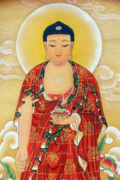Klášter Kong Meng San Phor Kark See. Obraz Buddhy Shakyamuni, 20160819, Singapur, Singapur od Unbekannt