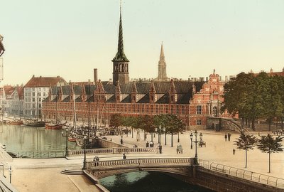 Kodaň. Burza cenných papírů. Kolem roku 1900. Fotografie Photoglob / Curych od Unbekannt