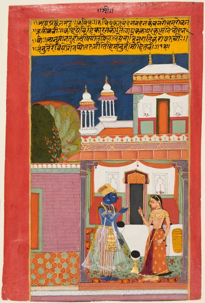 Krišna a Radha se hádají, z Rasikapriya, c. 1680. od Unbekannt