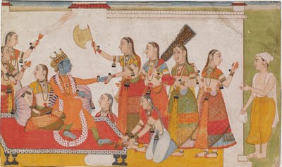 Krishna Vítání Sudama, z Bhagavata Purna, c. 1700. od Unbekannt